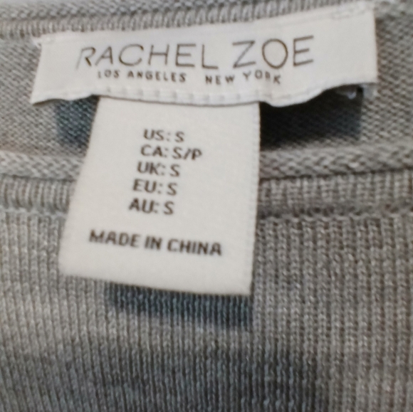 Rachel Zoe women's Small gray cashmere blend LOVE sweater casual comfy - Picture 4 of 7